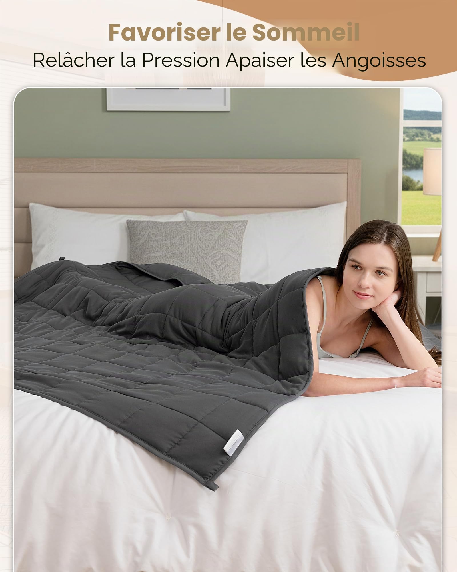Good Nite Couverture Lestée 6kg 150 x 200 cm Adulte Soulage Le Stress | Rempli De Billes De Verre Haute Densité, Améliore Le Sommeil, Détend Le Corps, Soulager l'anxiété, Gris