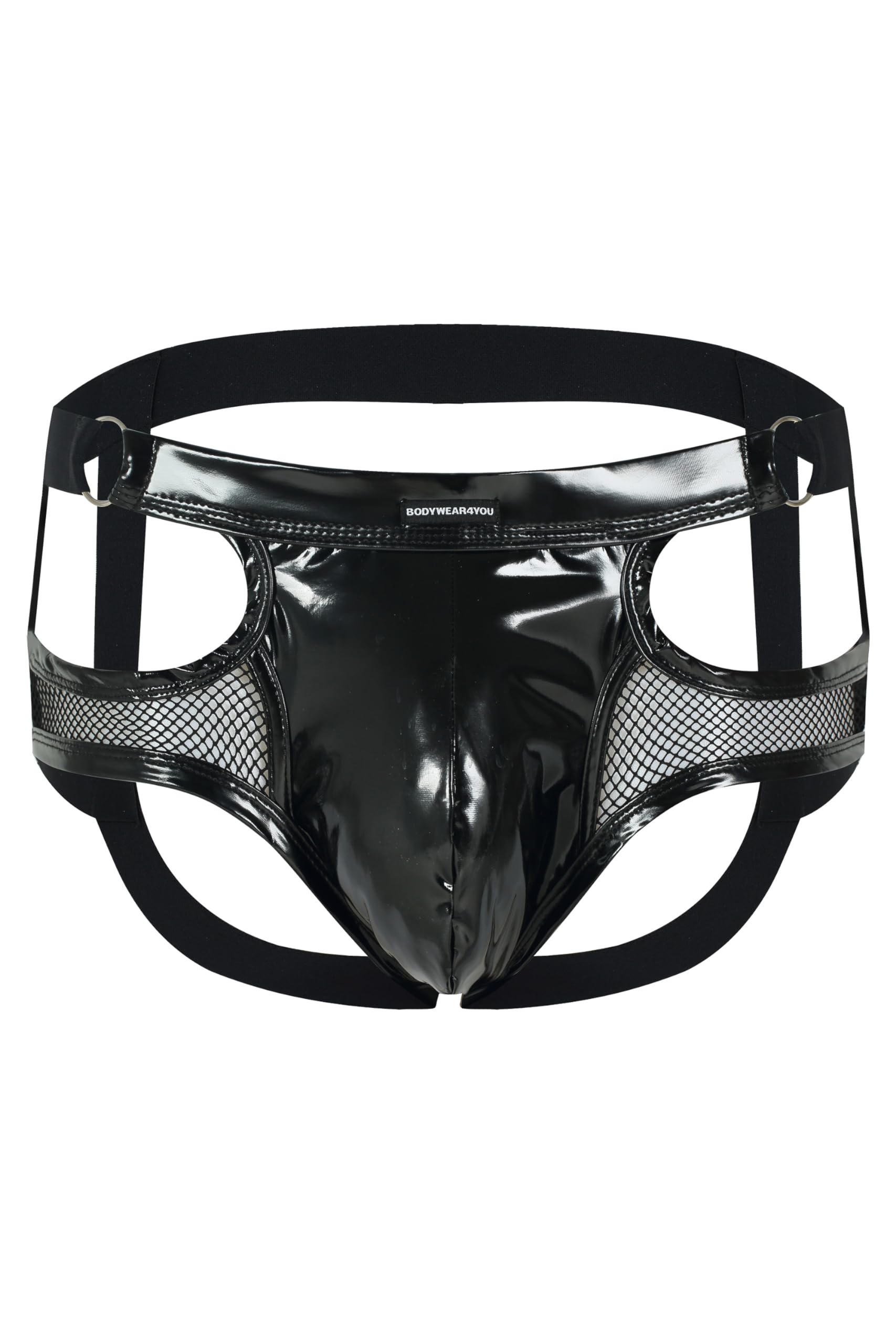 Slip en cuir synthétique transparent pour homme avec effet vernis - Sous-vêtements pour hommes - String confortable
