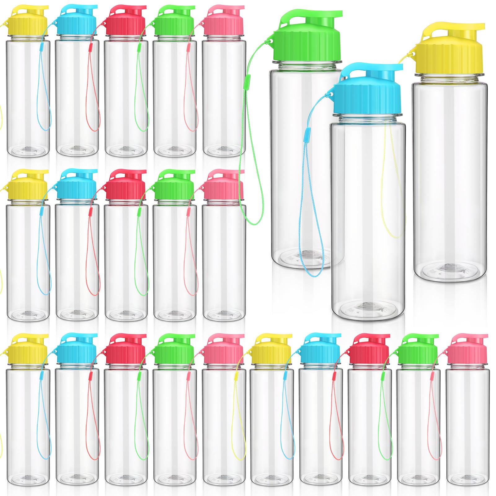 Mifoci - 20 Botellas De Agua De Plástico A Granel De 17 Onzas, Botellas Grandes Reutilizables Para