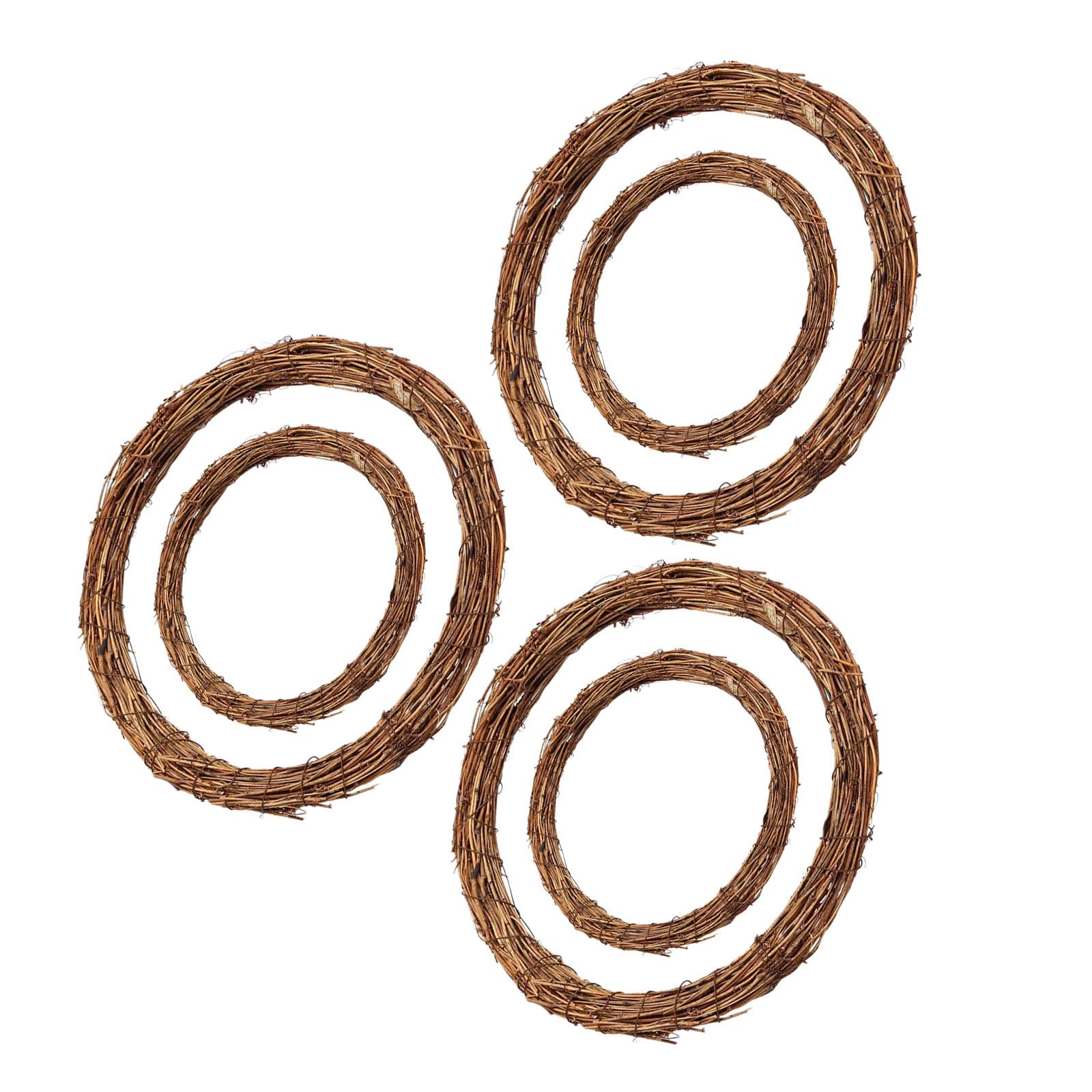 FRCOLOR 18 Pollici Ghirlanda di Rattan Naturale Rotonda per Decorazione
