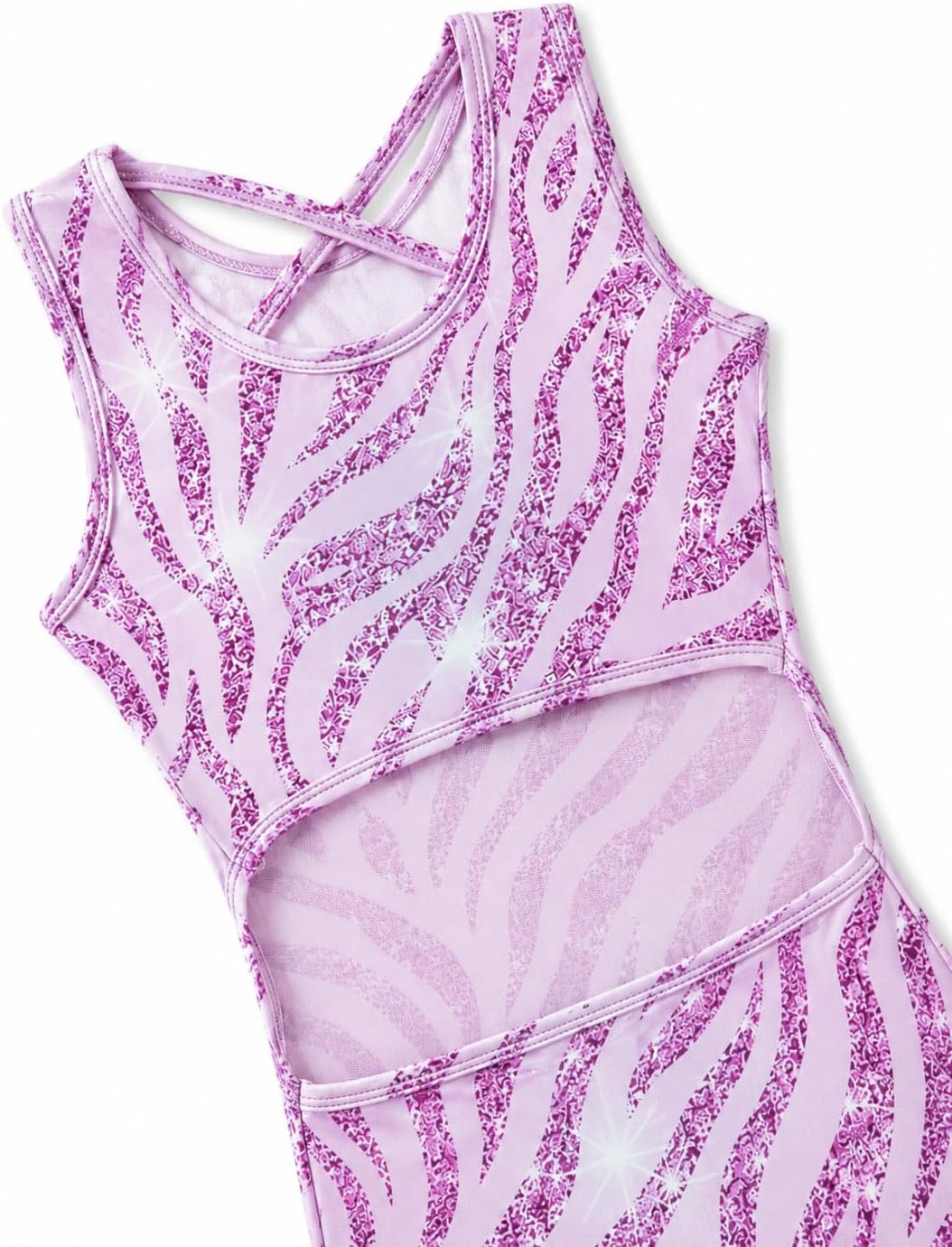 Gymnastics Leotards for Girls 2 Pack Outfit Biketards Unitards | for 1-14 Years, 2 Matching Scrunchies, Criss Cross Open Back, Sleeveless, Stretchy Fabric, for Tumbling Practice