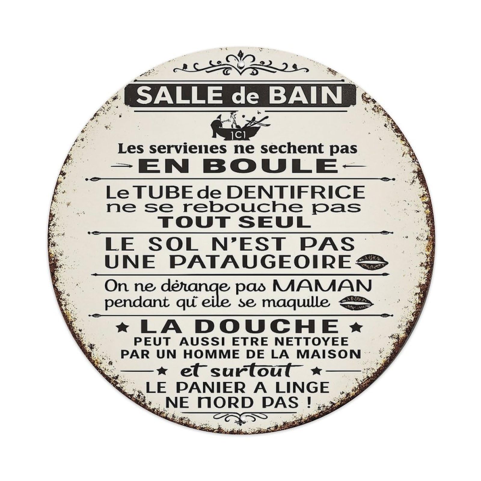 Bathroom Rules Sign Metal Tin Sign Plaque