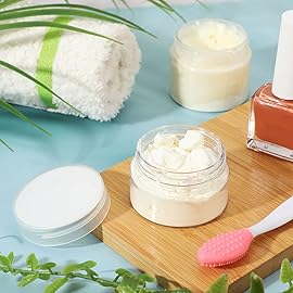 Patelai 4 Pieces Round Wide-mouth Leak Proof Plastic Container Jars with Lids for Travel Storage Makeup Beauty Products Face Creams Oils Salves Ointments DIY Making(2 Ounce,Clear)