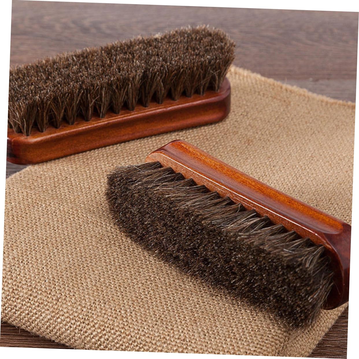 BESPORTBLE Cepillo De Madera para Pelo De Caballo Cepillo Limpiador para Zapatos De Limpieza Kit para Lustrar Zapatos De Pelo De Caballo para 2 Piezas x 4