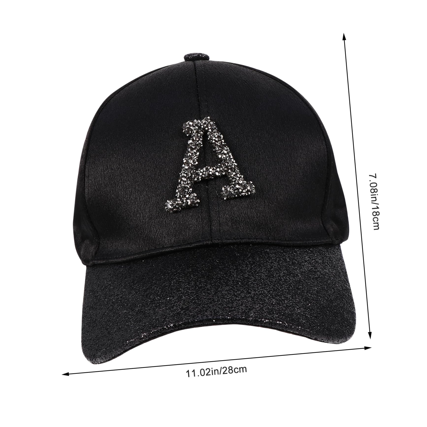 PACKOVE Summer Hat Diamond Letter Women's Baseball Cap Breathable for Outdoor Activities Black