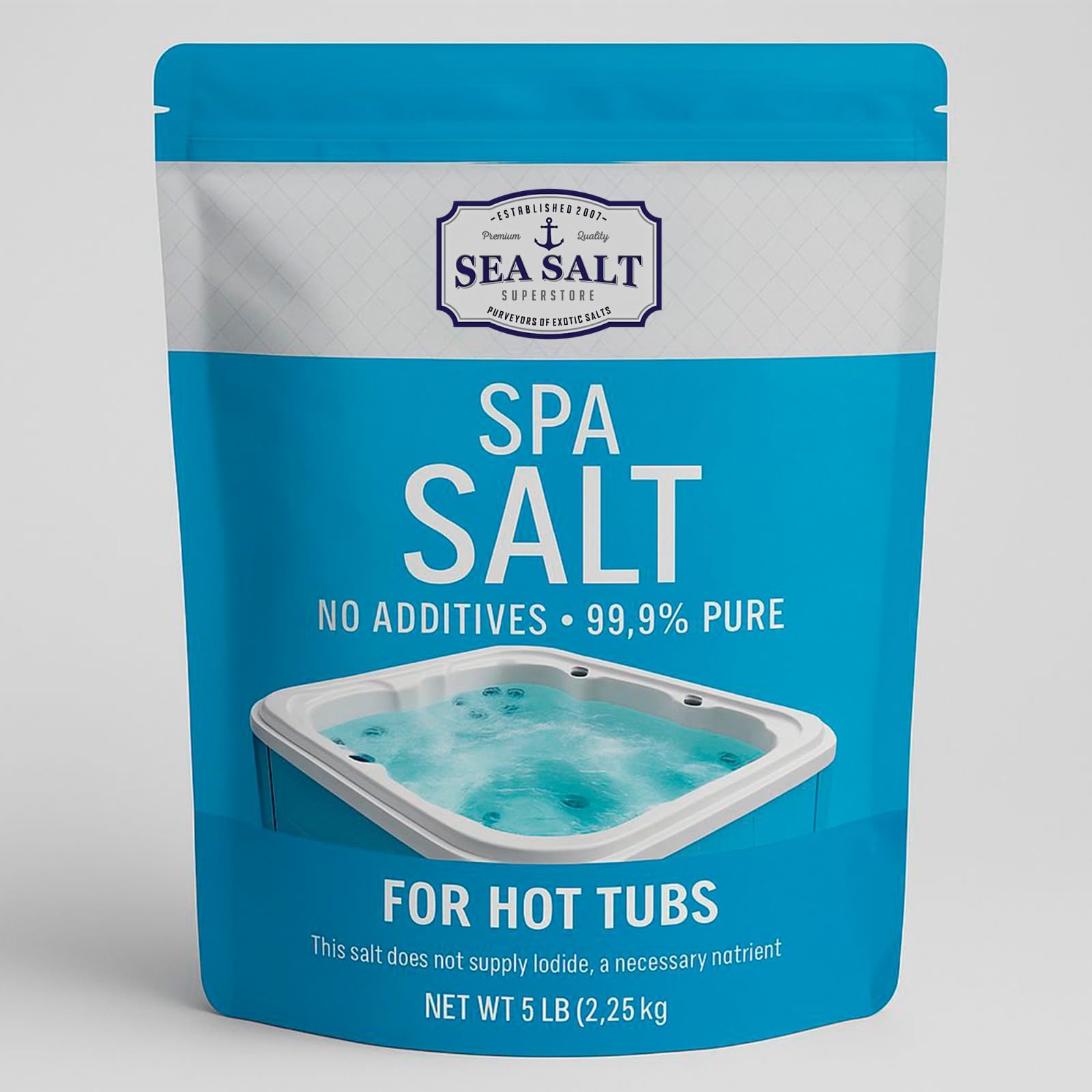 Hot Tub Spa Salt for Water Systems & Chlorine Generators, Pool Salt for Hotspring, Jacuzzi, Caldera, Ace, & Freshwater, 5 Lbs/500 Gallons