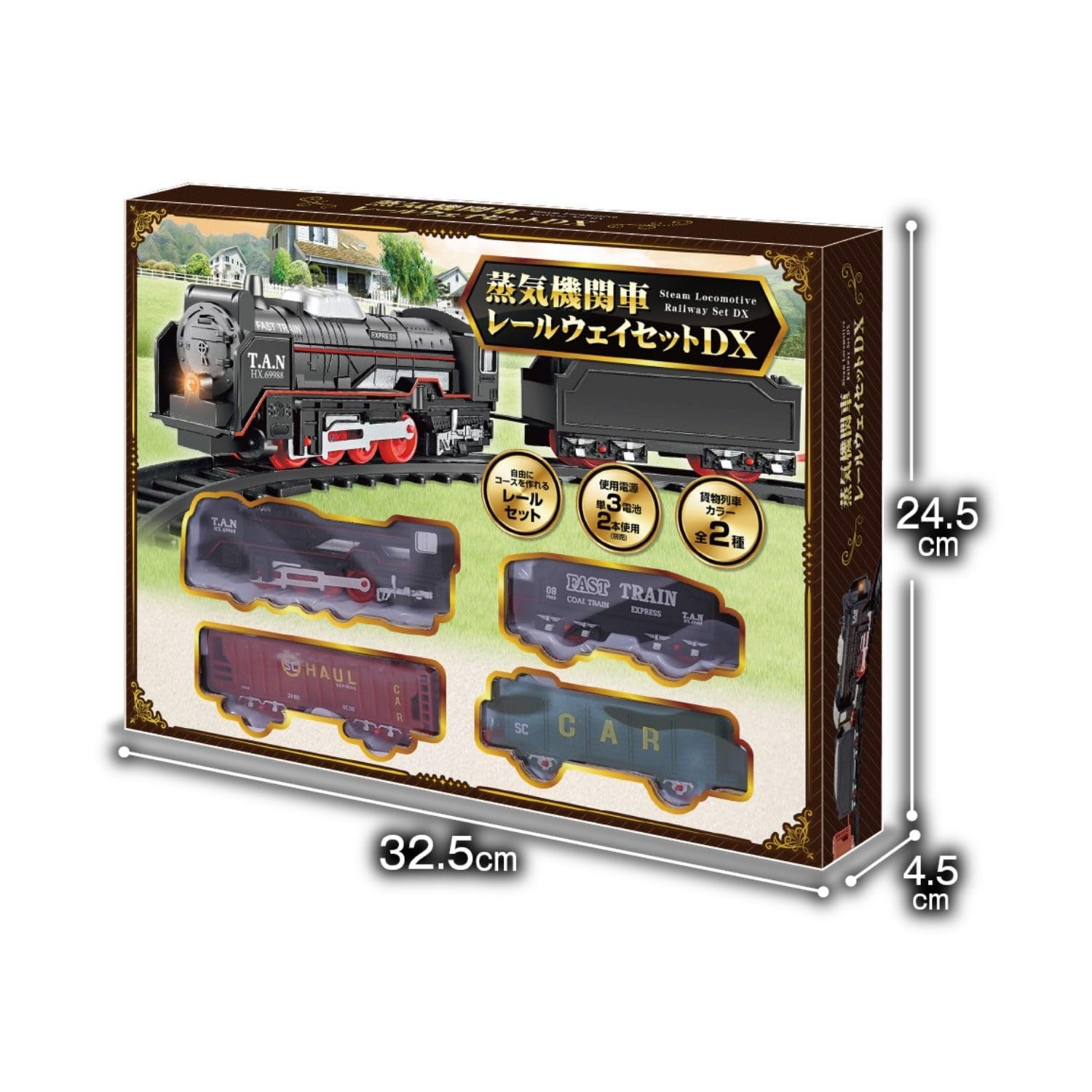 蒸気機関車、標識、レールセットです。 蒸気機関車、標識、レールセットです。