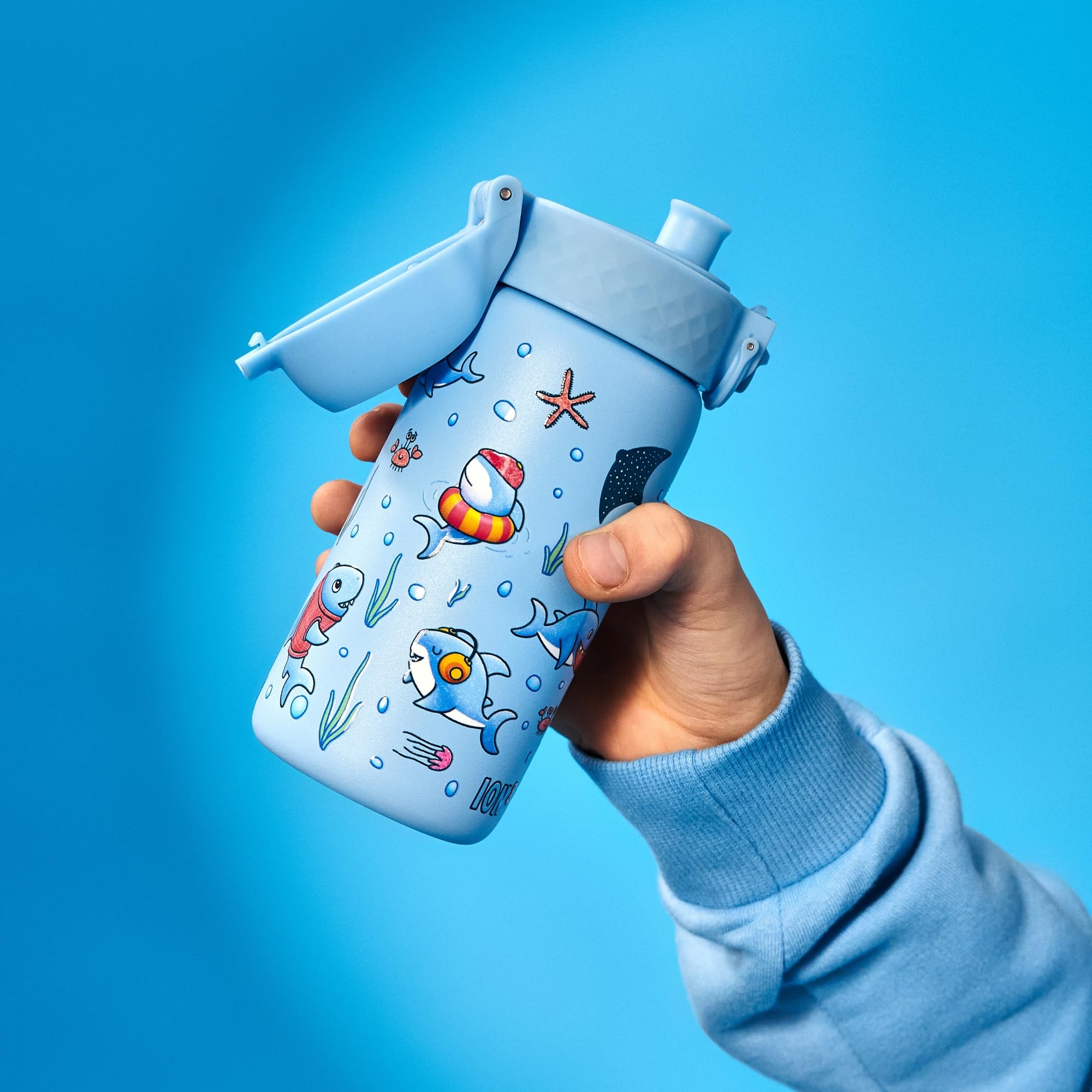 Ion8 Lightweight Steel Kids Water Bottle, 400ml/13oz, Non-Insulated, Leak Proof, Easy to Open, Secure Lock, Dishwasher Safe - Image 3