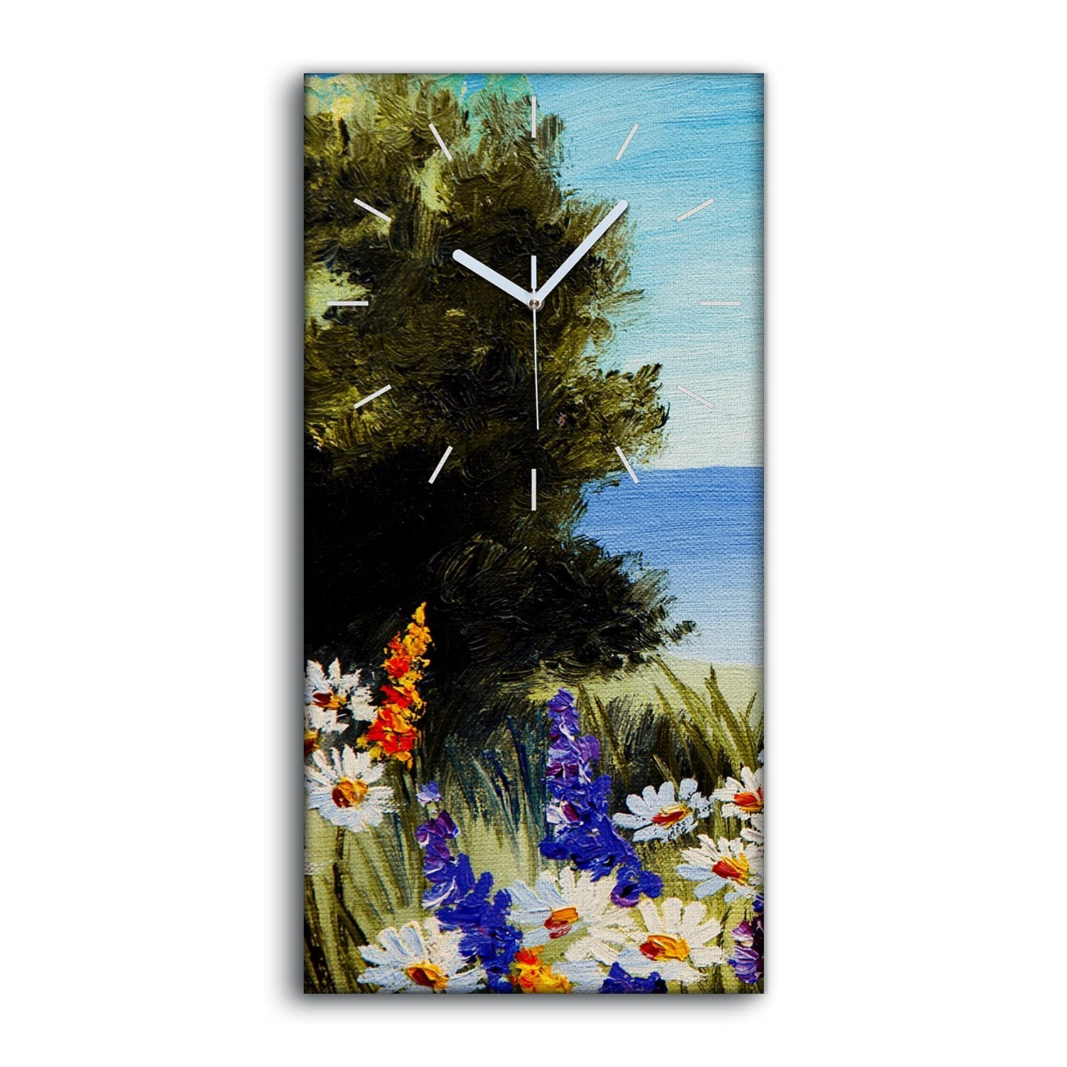 Horloge sur Toile Silencieuse pour Chambre - Fini le Tic-Tac Déco Marine Mer et Ciel