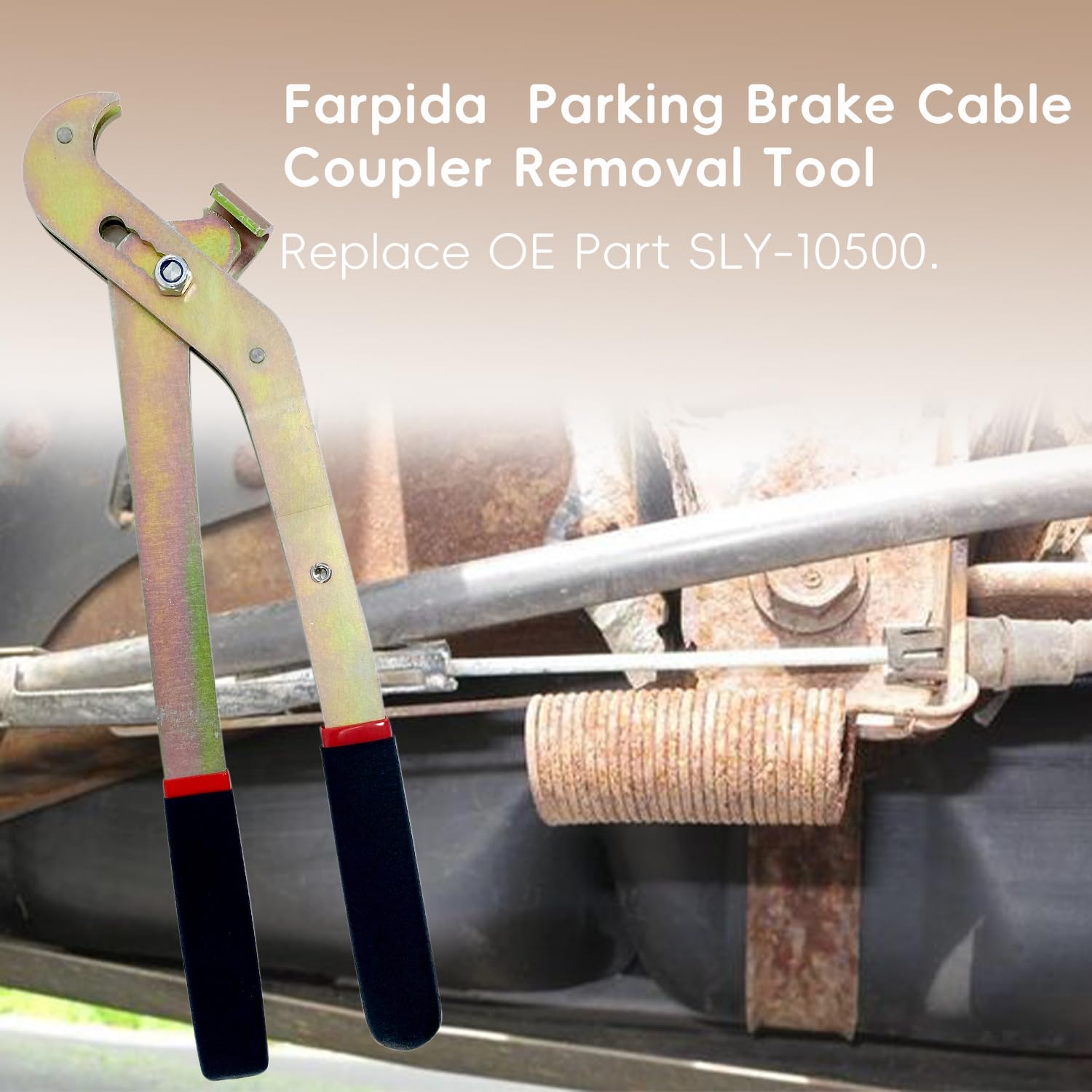 Farpida SLY-10500 Parking Brake Cable Coupler Removal Tool 14’’ Pliers for SUV's and Vans, Including All Models from GM, Ford,Dodge Since The 80's (Not Fit Truckss) Brake Shoe Parking Brake Cable