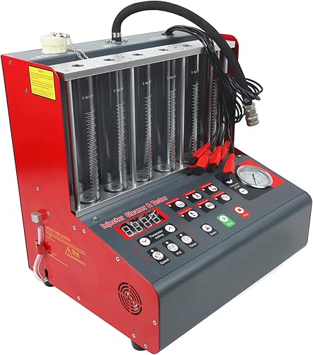 Miniatura 4 de QPKING Limpiador y probador de inyector de combustible de 6 cilindros, sistemas de inyección de combustible limpiadores, probadores de lanzamiento