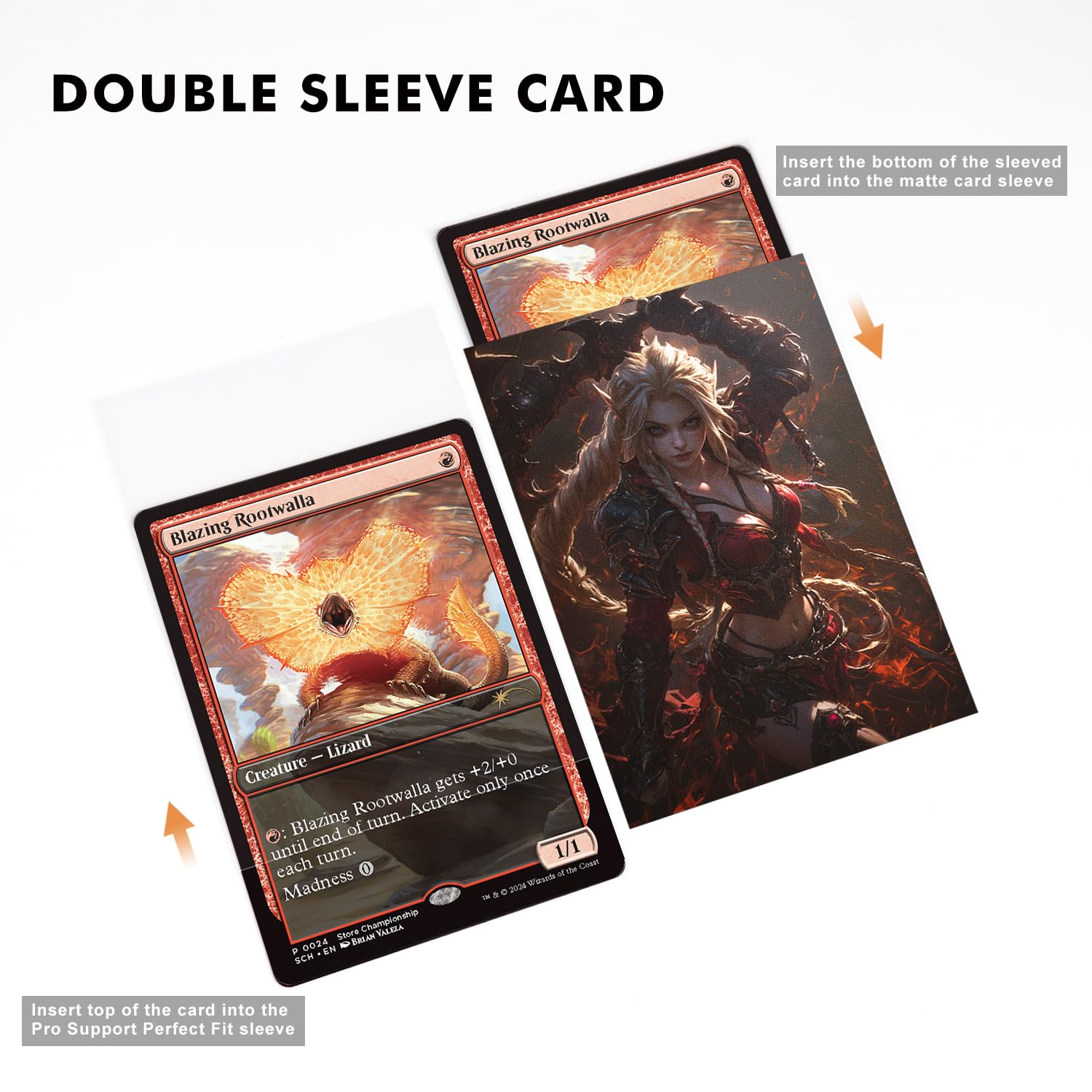 Amazon.com: Katomula 100 MTG Card Sleeves with 100 Inner Sleeves, Textured  Back Art Sleeves, Fit Standard Size Cards