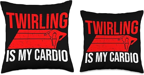 Vista 3 de Baton Twirling & Majorette Dance Designs Baton Twirler Design for Twirling Recitals Throw Pillow, 18x18, Multicolor