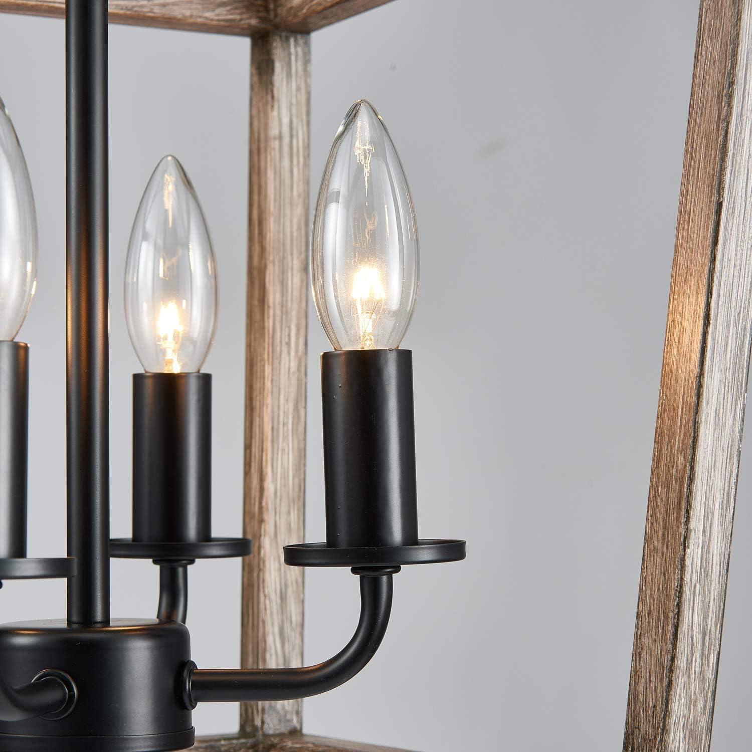 🔥 Saint Mossi Antique Bronze Oaky Painted Chandelier with 4 Lights,Metal Island Lighting,Farmhouse Industrial Country Pendant Light Fxiture for Living Room,W12xH60 with Adjustable Rods