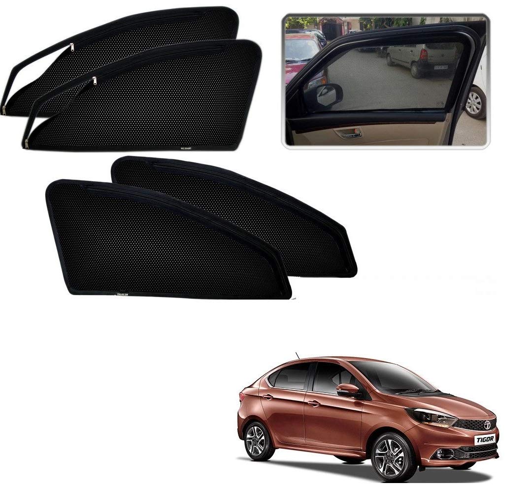 Kozdiko Zipper Magnetic Car Sunshades Set of 4 Pcs Black Color for Tata Tigor-image-38