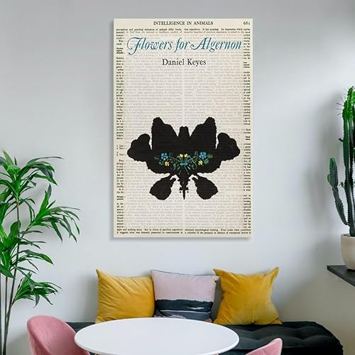 Vista 6 de Daniel Keyes - Pósteres de cubierta de libro con diseño de flores para algernon para habitación, estética y decoración, lienzo, pósteres e
