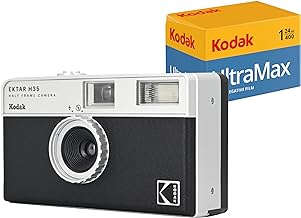 KODAK EKTAR H35 Half Frame Film Camera (Black, Bundle with 24exp Film)