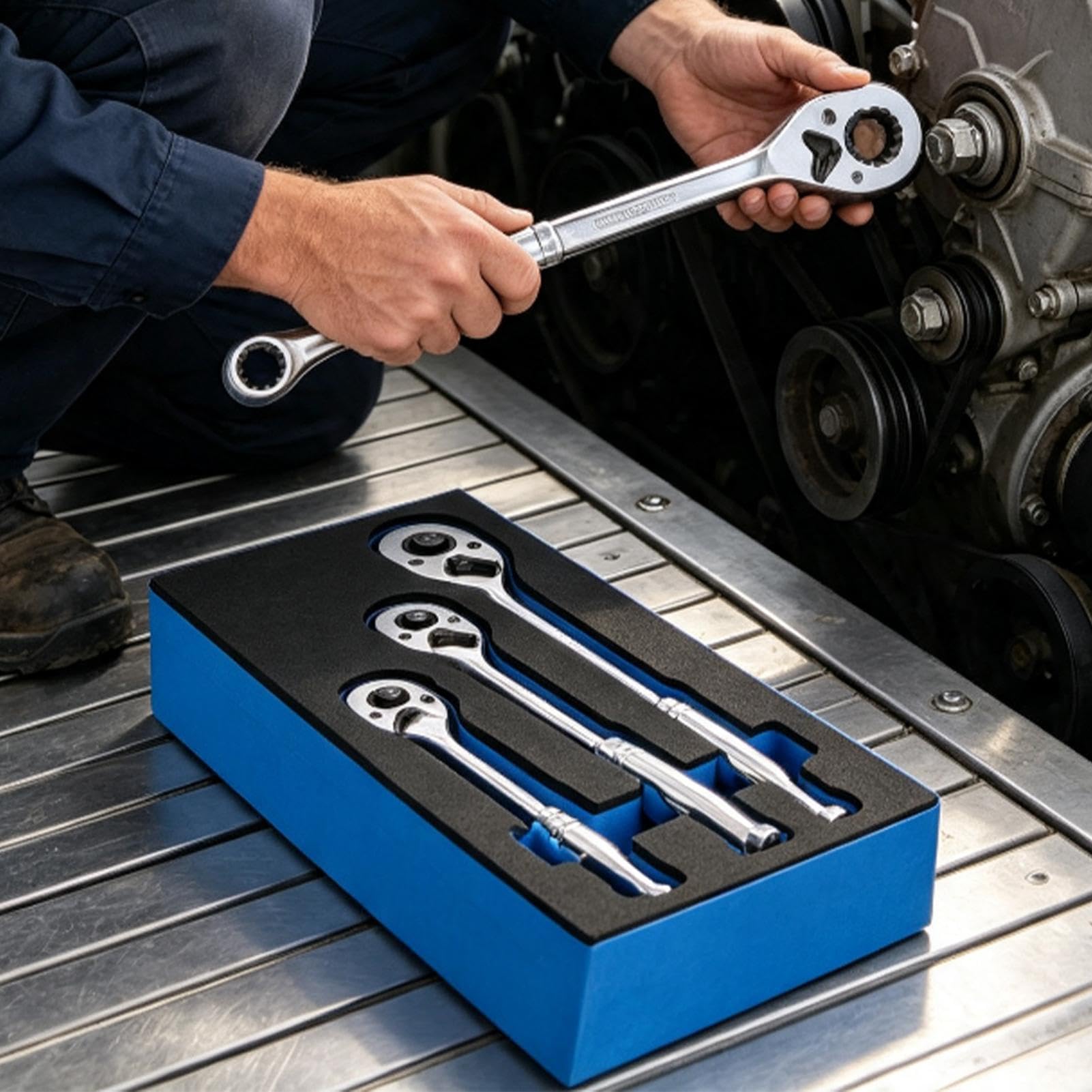 Llave de trinquete Herramienta Manual Reversible de Reparación con 90
