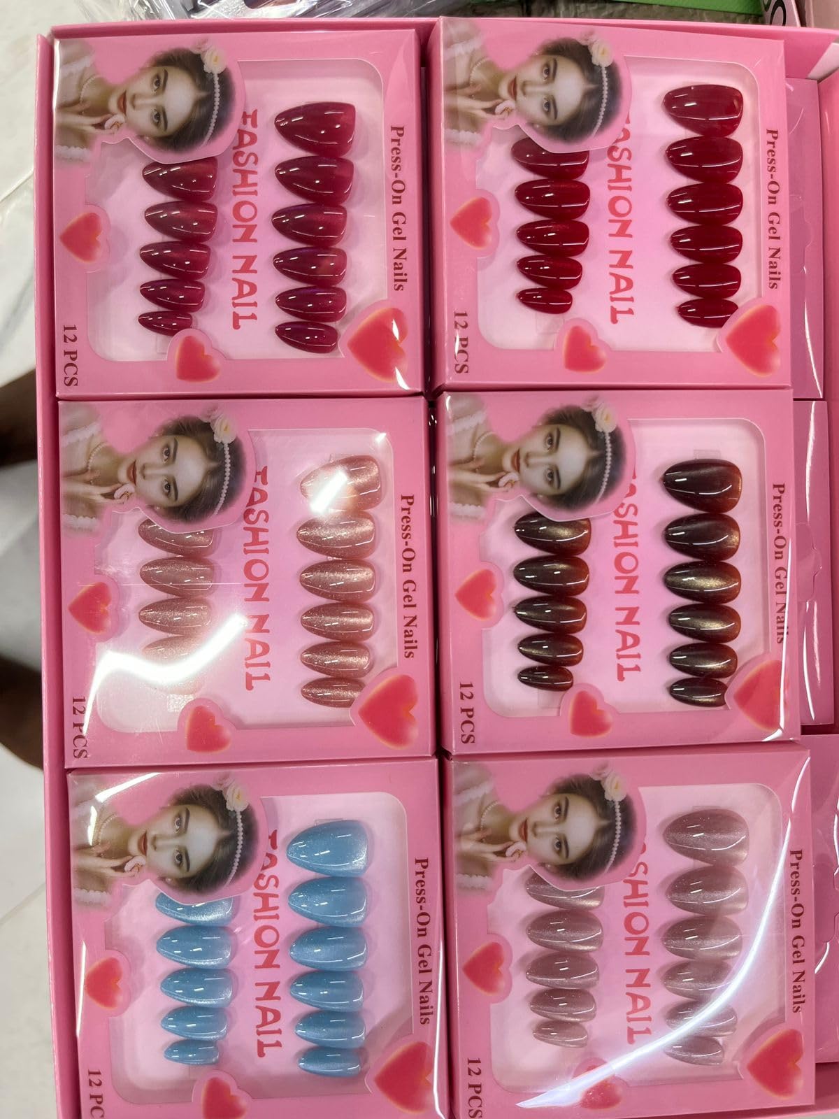 Romantic Myth Press-On Gel Nails, Multicolour, Almond Shape, False Nails for Women and Girls, 24 Pcs Set-image-33