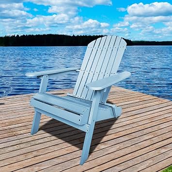 Adirondack Chair Outdoor Chairs Folding Wooden Adirondack Lounger Chair Fire Pit Seating Accent Furniture Wood Chairs Patio Chair Lawn Chair- Turquoise