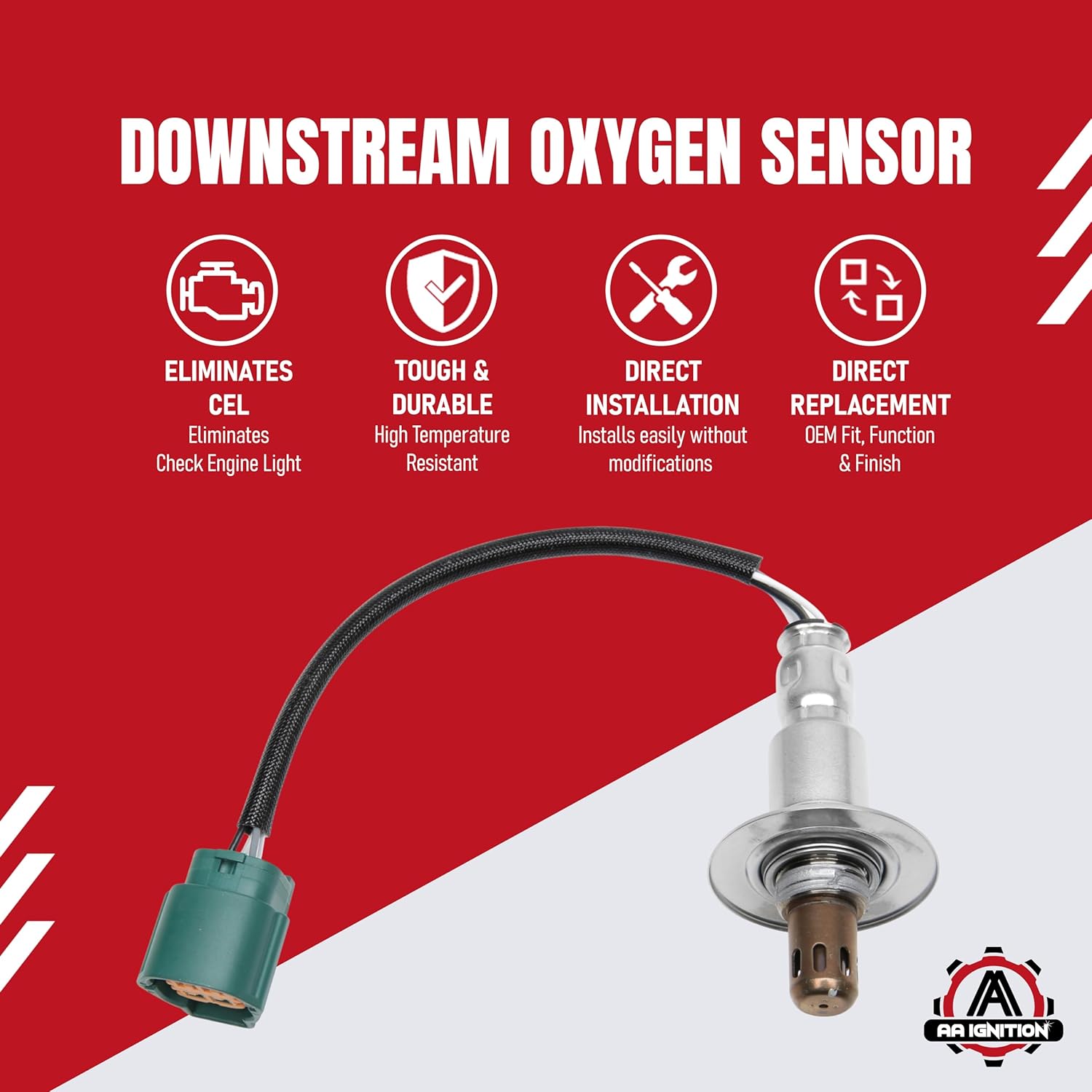 Downstream Oxygen Sensor Replacement by AA Ignition - Compatible with Subaru Vehicles - 2014, 2015, 2016, 2017 Forester, 2015-2017 WRX - Replaces Parts 234-4988, 234-5178, 250-241160, 250-25125