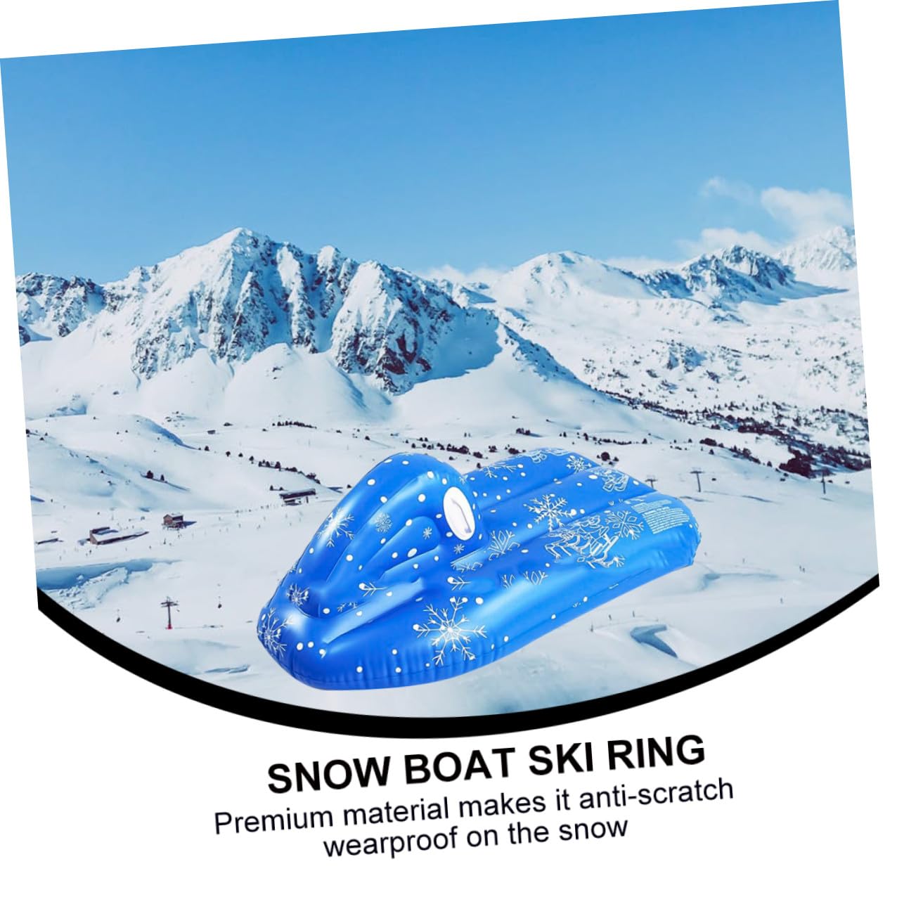 GARVALON Slitta Gonfiabile in PVC Resistente al Freddo Maniglie Zattera da Neve Leggera per Tubo da Neve Invernale per Giochi all'Aperto
