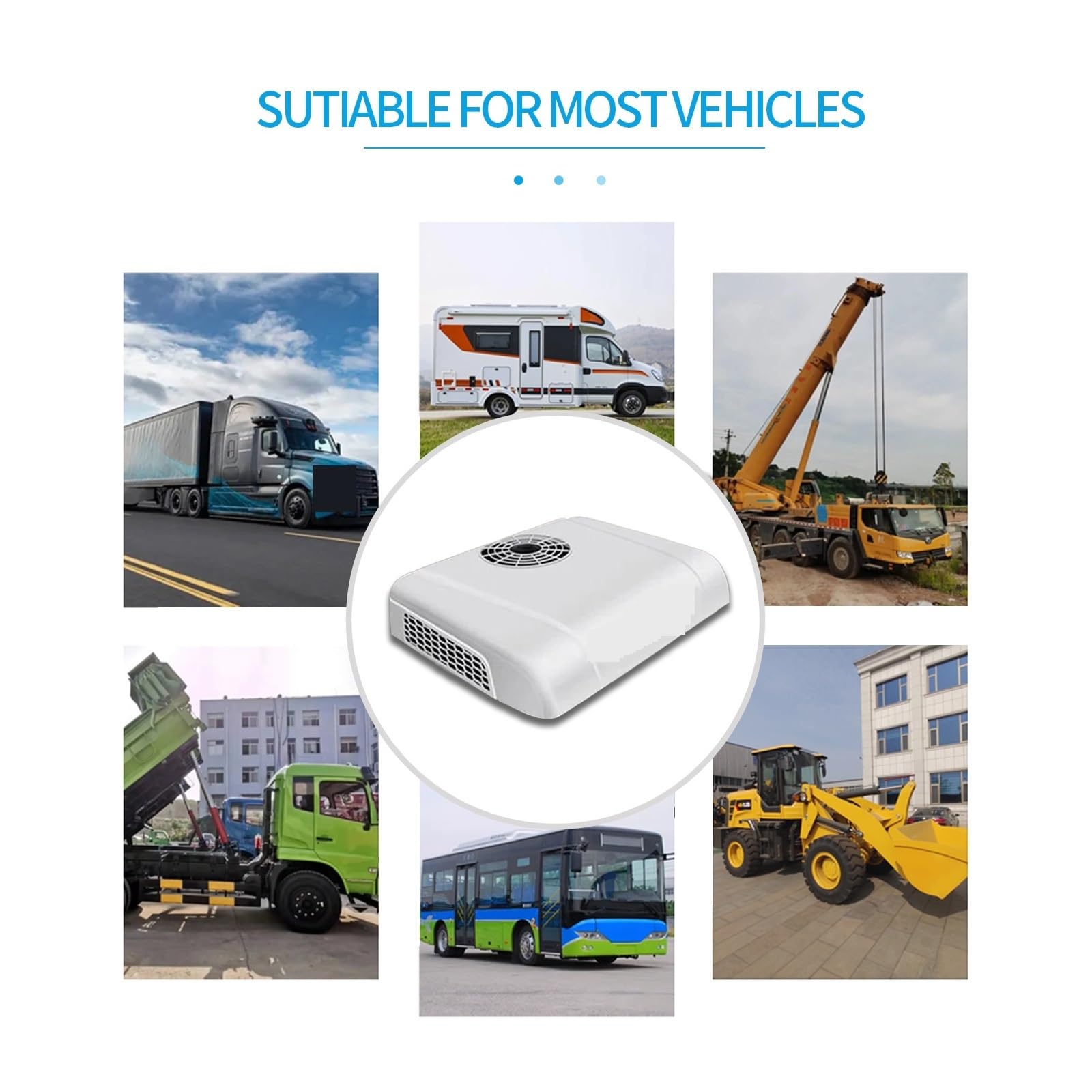 Klimatyzator, Elektryczny klimatyzator dachowy RV, 12 V nowa energia Automobilowy samochód kempingowy Parking Chłodzenie Klimatyzator(Red 12V)