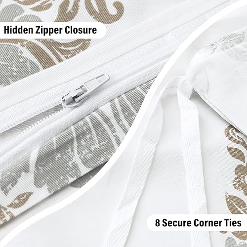 Vista 40 de Y-PLWOMEN Funda de edredón tamaño Queen, funda de edredón 100% algodón, tamaño Queen, juego de funda de edredón de 3 piezas con patrón de medallón