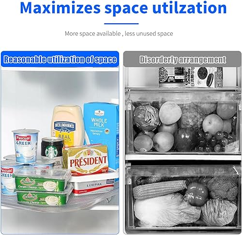 Miniatura 3 de Lazy Susan cuadrado para refrigerador, estante de almacenamiento de condimentos de encimera, organizador de gabinete Lazy Susan, estante de