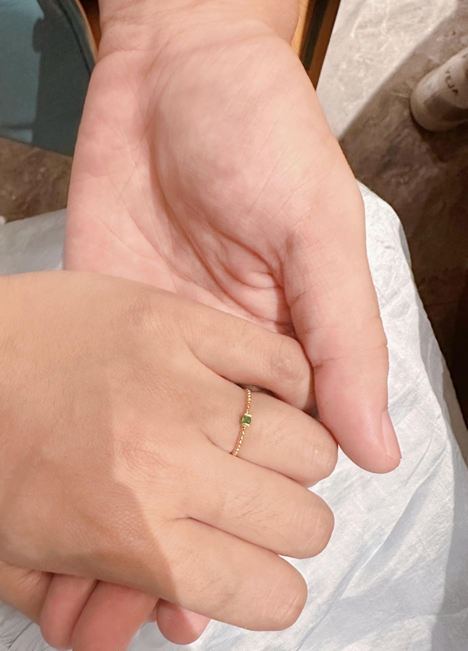 0,05 ct Esmeralda Anillos Mujer Dorado Elegantes Anillos de Boda Real Anillo de Boda Anillos de Oro Real para Mujeres