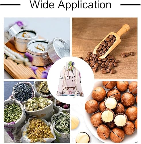 Miniatura 8 de KISSITTY 36 bolsas con cordón, bolsas de embalaje de regalo, diseño de flores, bolsas de almacenamiento de tela impresas de 5.5 x 3.9 pulgadas para