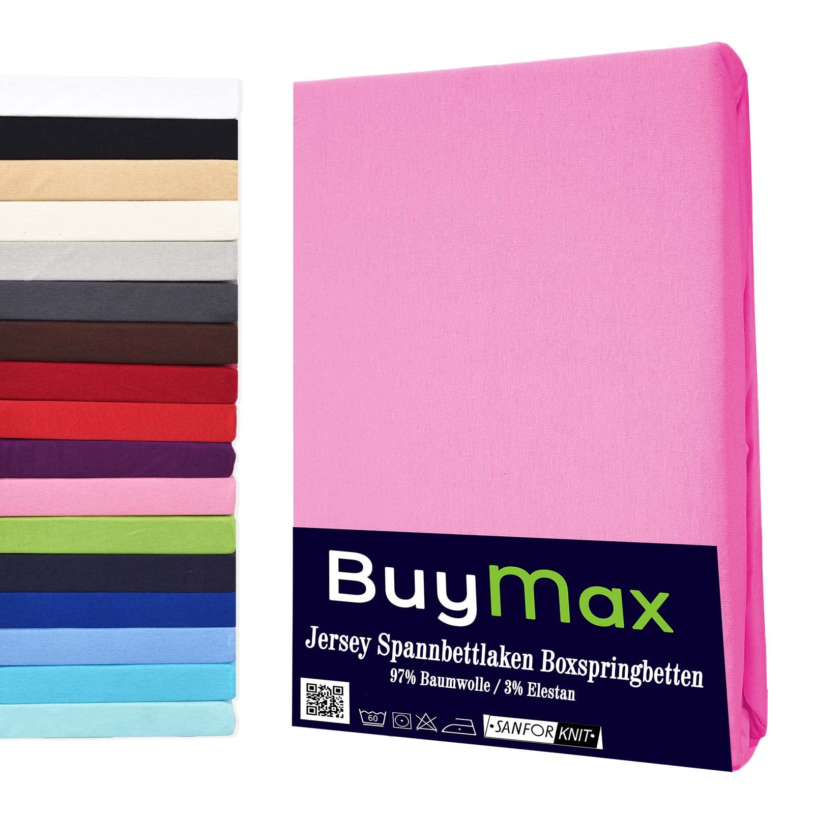 Buymax® Spannbettlaken 60x120 70x140 80x200 90x200 100x200 120x200 140x200 160x200 180x200 200x200 Baumwolle Bettlaken Jersey