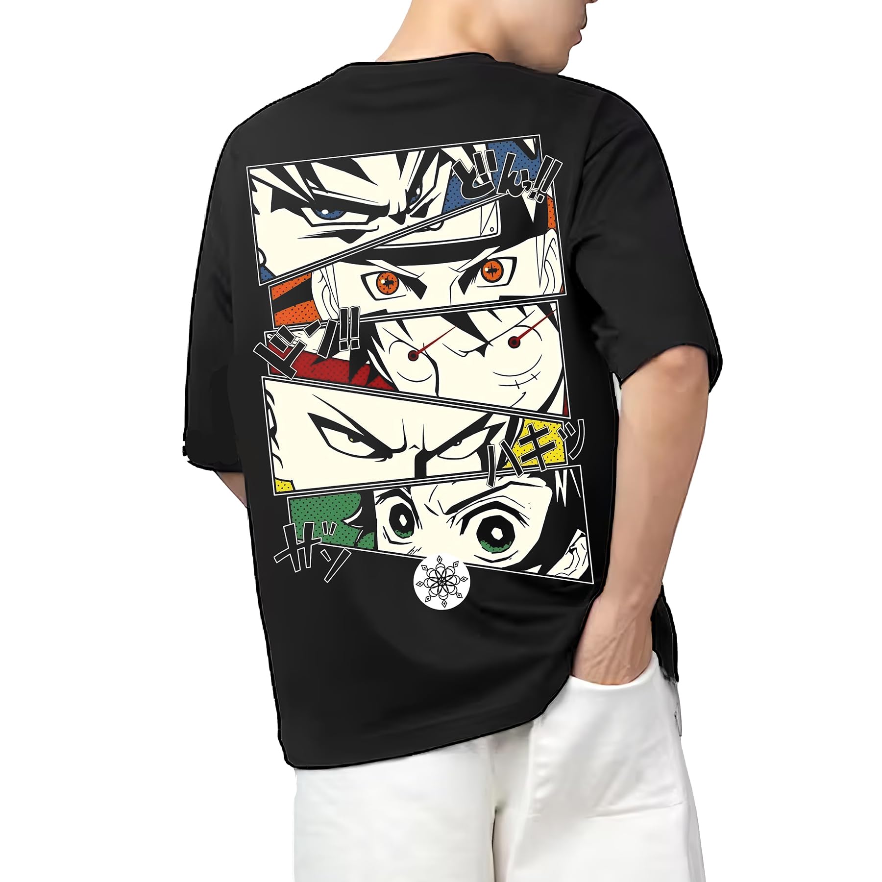 AROA Tshirt All Anime Shows Model : 041 Men Cotton Printed Oversized/dropshoulder/Round Neck Black Tshirt for Men Women Unisex-picture-14