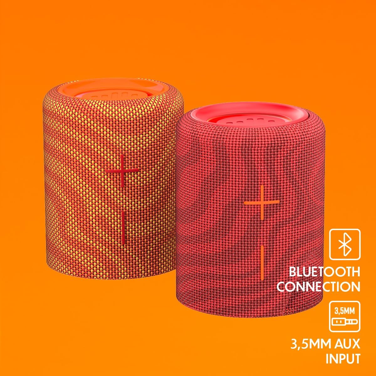 Stromberg - Mega-Twin 2-in-1 Portable Bluetooth Speaker, Magnetic Union, 20W RMS Power, 11-Hour Playtime, Stereo Sound, Lava