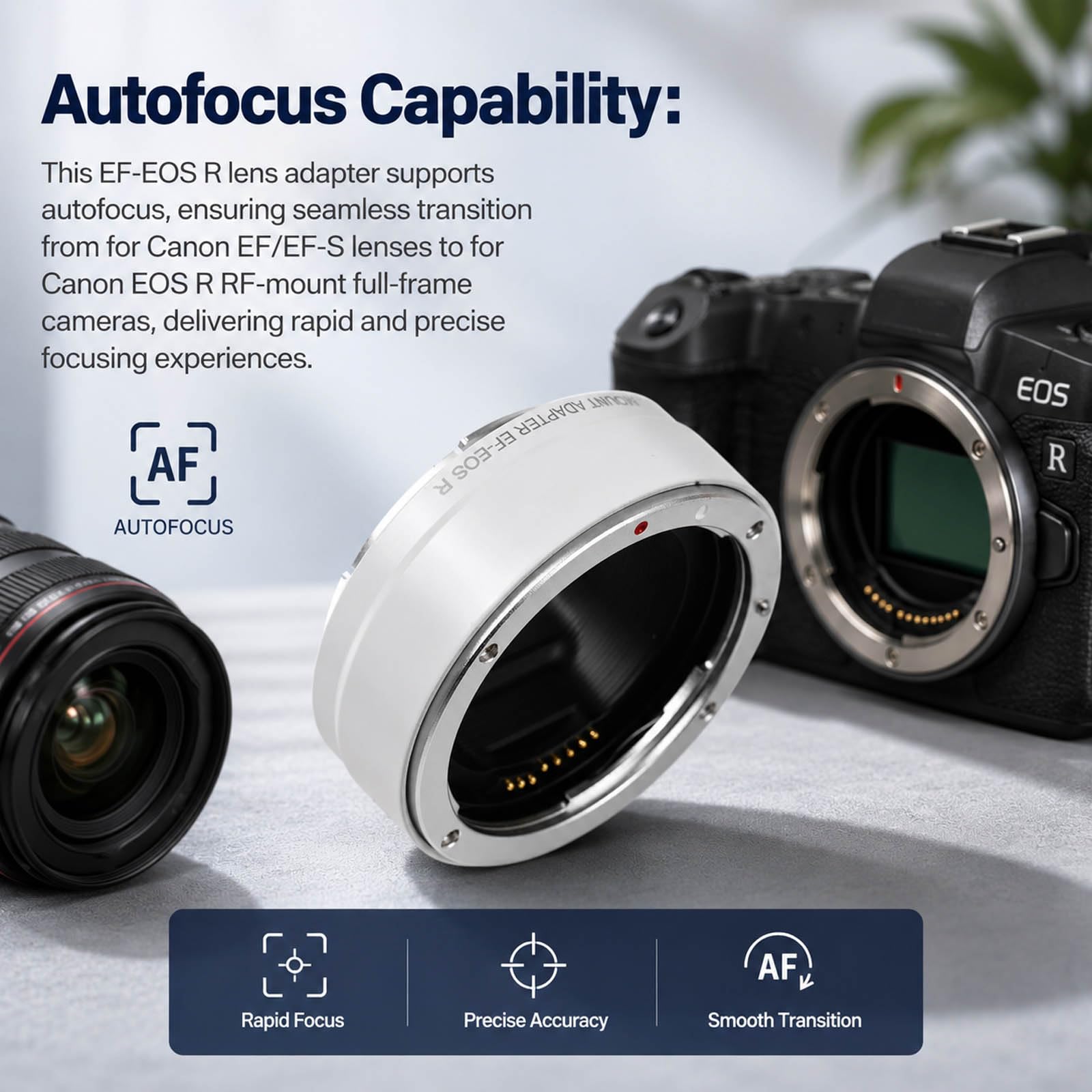 EF-EOS R Objektivadapter Autofokus Elektronische Blendensteuerung geeignet für Canon EF/EF-S auf EOS R RF Mount Kamera
