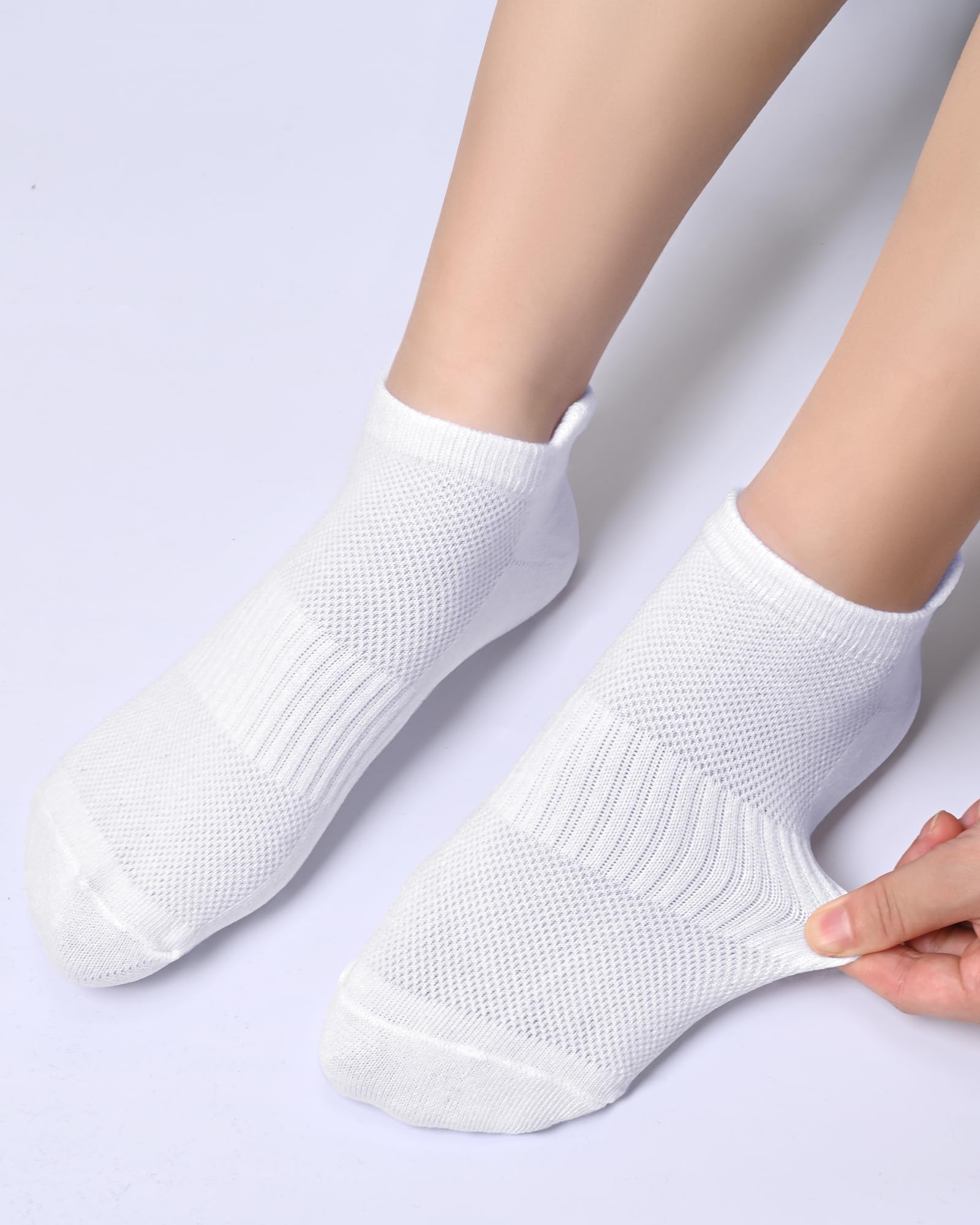 10 pares de calcetines para niños y niñas, calcetines atléticos de corte bajo, medio acolchado, de algodón, invisibles