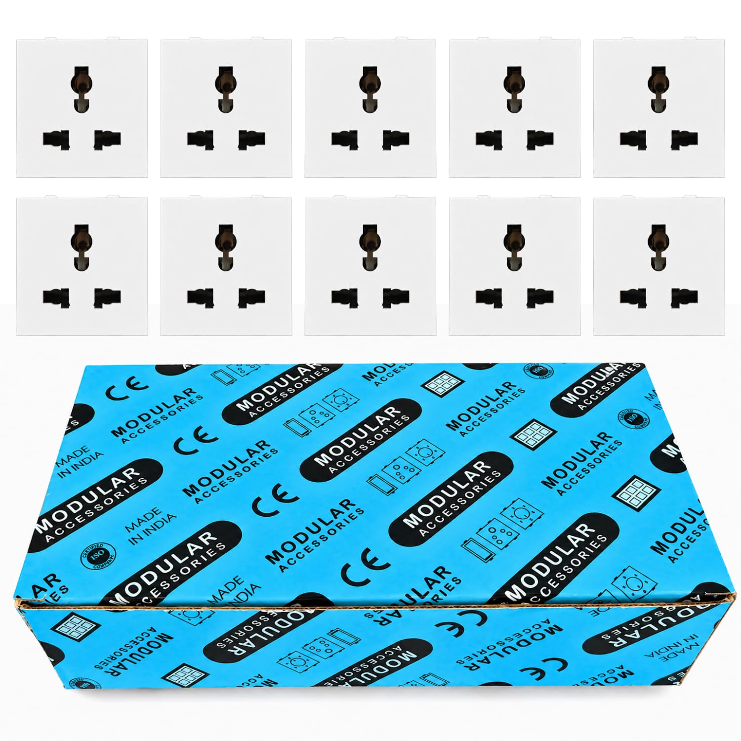 6A Universal Socket | Compatible with ROMA modular plates & Smarteefi Modular Smart Switch Boards | Kids Safety Shutter | US, AUS, UK, Europe and other major countries Plug support (5, White) — Amazon image 4