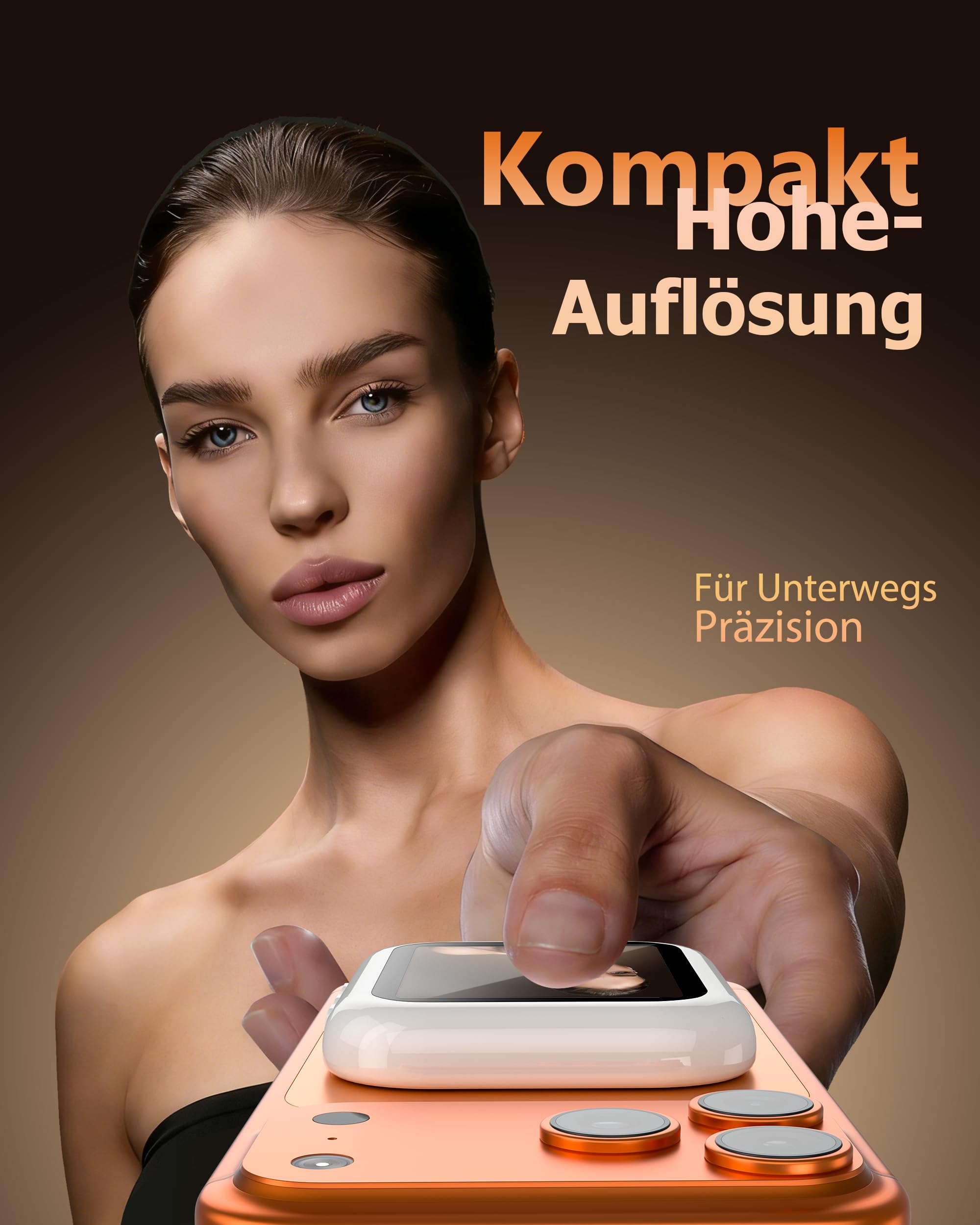 Handy Selfie Monitor für i-Phone/Android, Kabellos Magnetischer Vlog Selfie Monitor Bildschirm, Wireless Tragbar Smartphone Rückkamera Screen für Tik-Tok, Li-ve, YouTube, 2 Std. Akku, Weiß