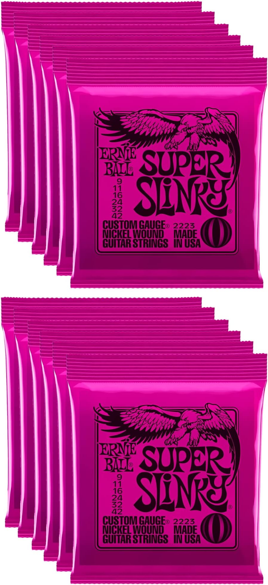Ernie Ball 2223 Super Slinky 942 (12 Pack Bundle