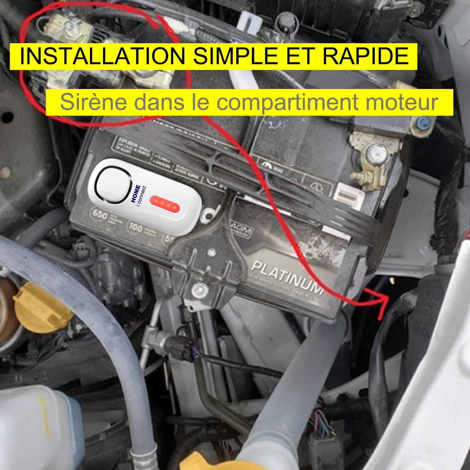 Alarme de Camping Car - 100% Autonome - 2 Sirènes : 1 pour Le Compartiment Moteur + 1 pour la Cellule - Alimentation par Piles - Pose Rapide - Entierement Programmée - Facile à Installer -