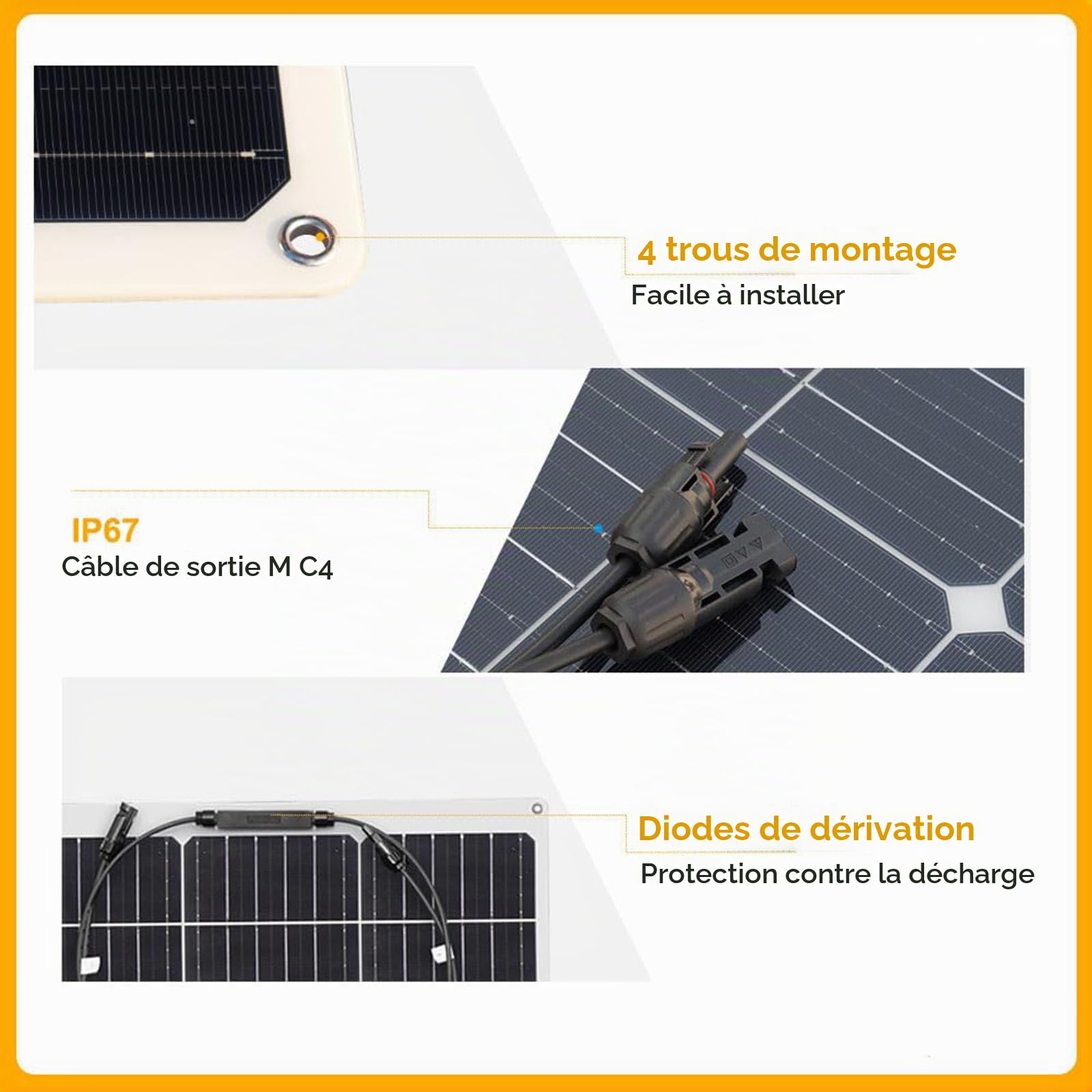 XINPUGUANG 200w Kit Solaire 2pcs 100W Panneau Solaire flexibles Mono PERC Module 20A Contrôleur solaire pour bateau, voiture, caravane, cabanon, charge de batterie 12v (200)