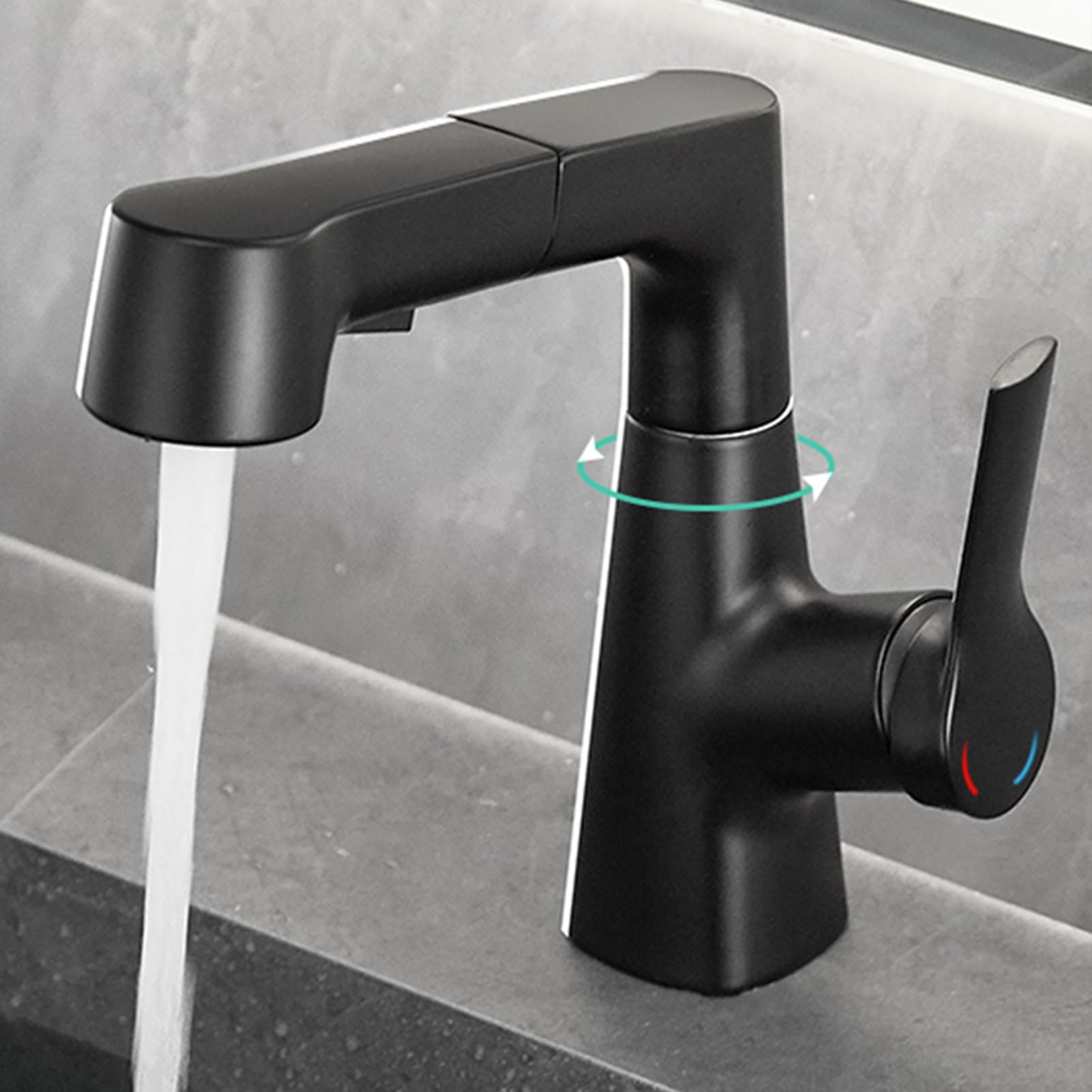MXXQRHF Kitchen Sink Mixer Tap, Matte Kitchen Faucet Pull Down Commercial Style Pre-Rinse Kitchen Faucets Magnetic Docking Spray Head