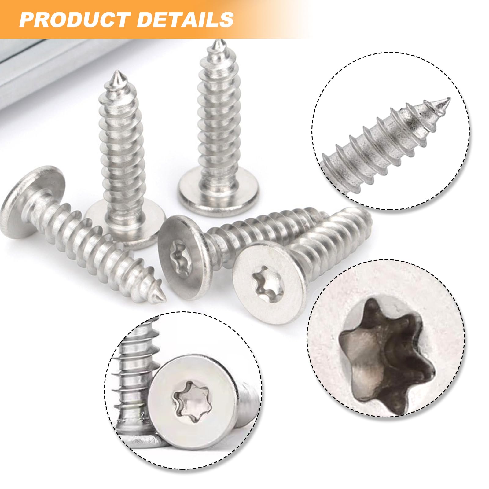 ZoTuoART Tornillos Torx De Cabeza Plana De Acero