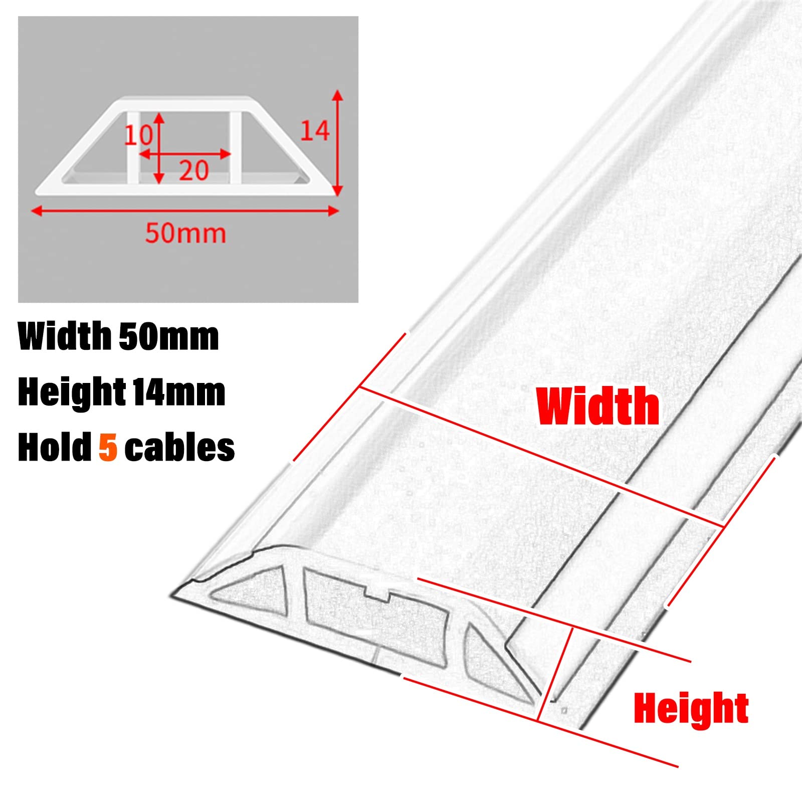 Drainagek aus flexiblem PVC, einfach zu installieren und zu schneiden (Width 50 mm, 100 cm (3,3 Ft))