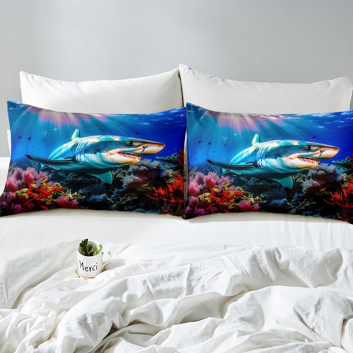 Erosebridal サメの寝具セット 掛け布団カバー 子供 キッズ Erosebridal サメの寝具セット 掛け布団カバー 子供 キッズ