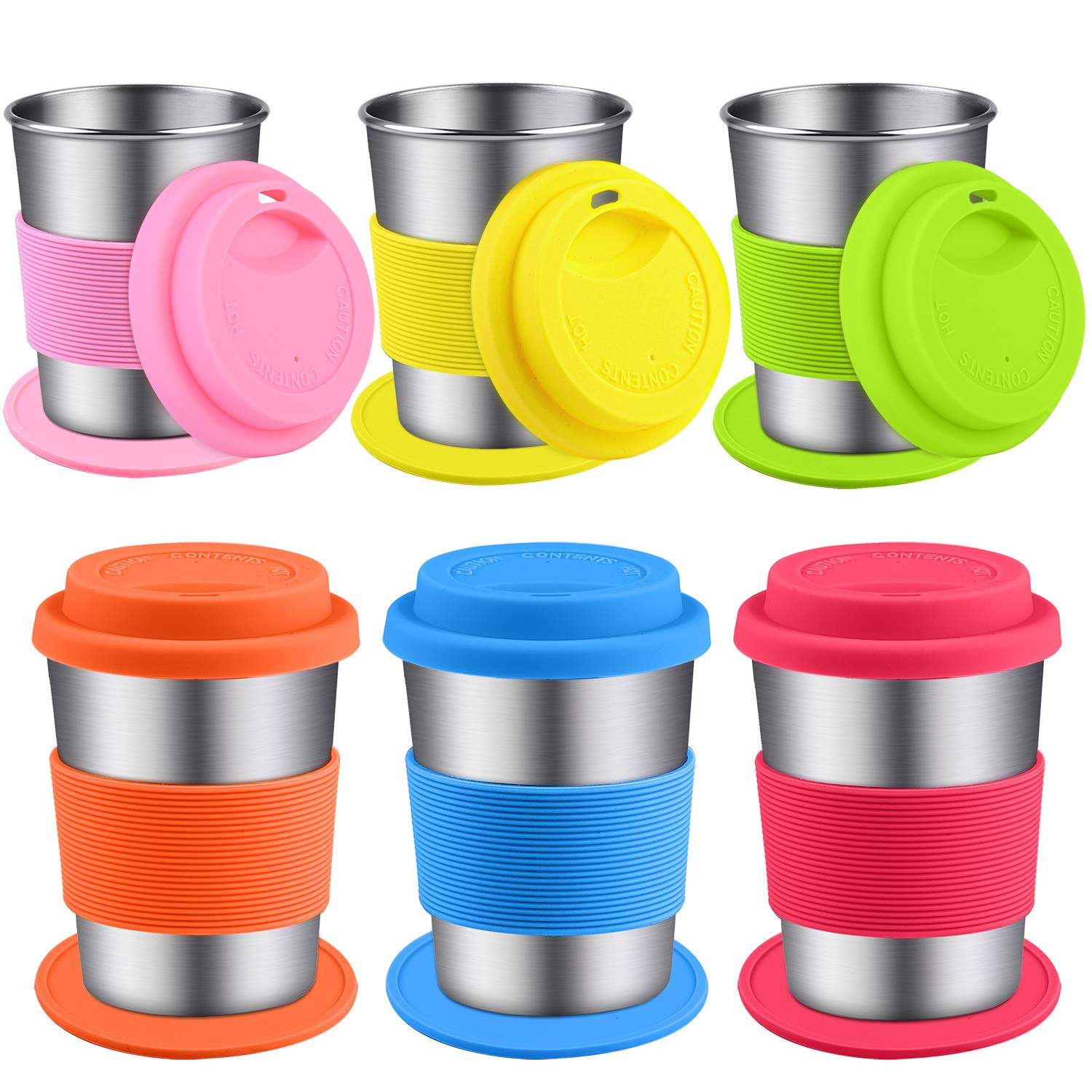 Buy Ruisita 6 Pack 8 Ounce Stainless Steel Cups with Lids Sleeves and