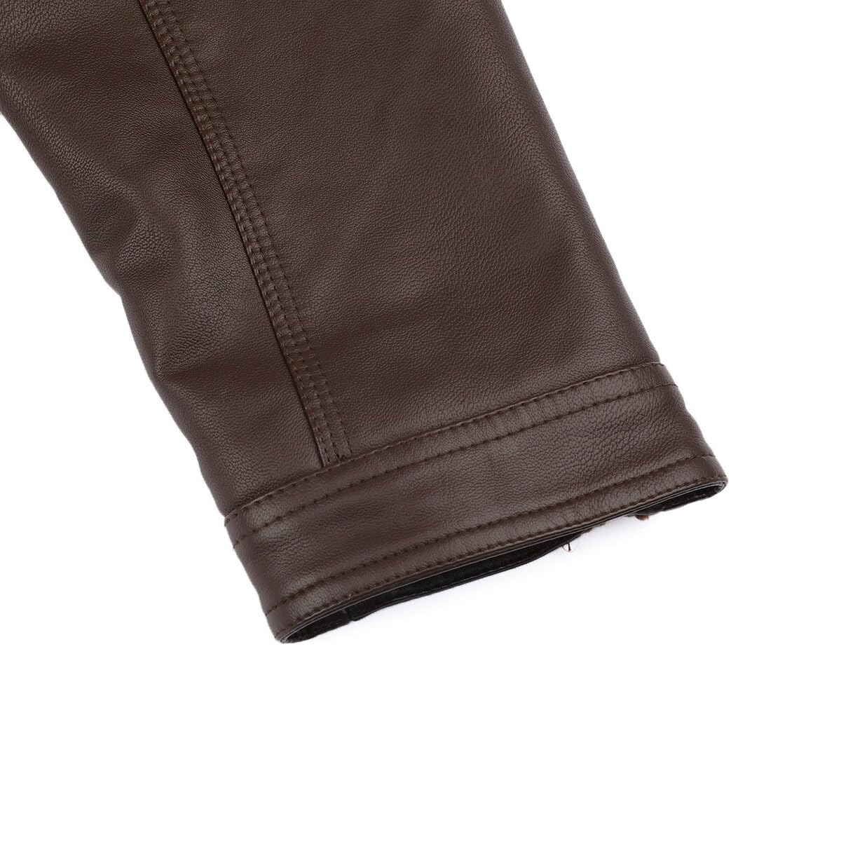 Allthemen Giacca in Pelle da Uomo PU Casual Tinata Unita Jacket da Motociclista Casual Giacca a Vento