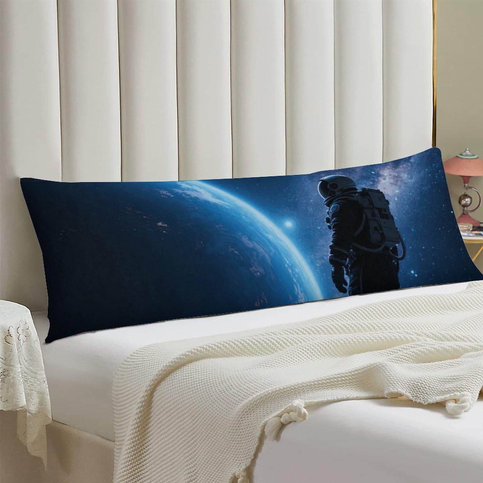 Body Pillow Cover 20x54 Long Pillow Case with Invisible Zipper Breathable Microfiber Space Astronaut Pillowcase Soft Cozy Protector for Bedroom Couch Sofa Bed Home Decor All Seasons