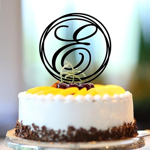 Miniatura 3 de Letra inicial G Happy Birthday Cake Topper de caligrafía iniciales coronas para decoración de jubileo baby shower, flores rústicas elegantes hojas