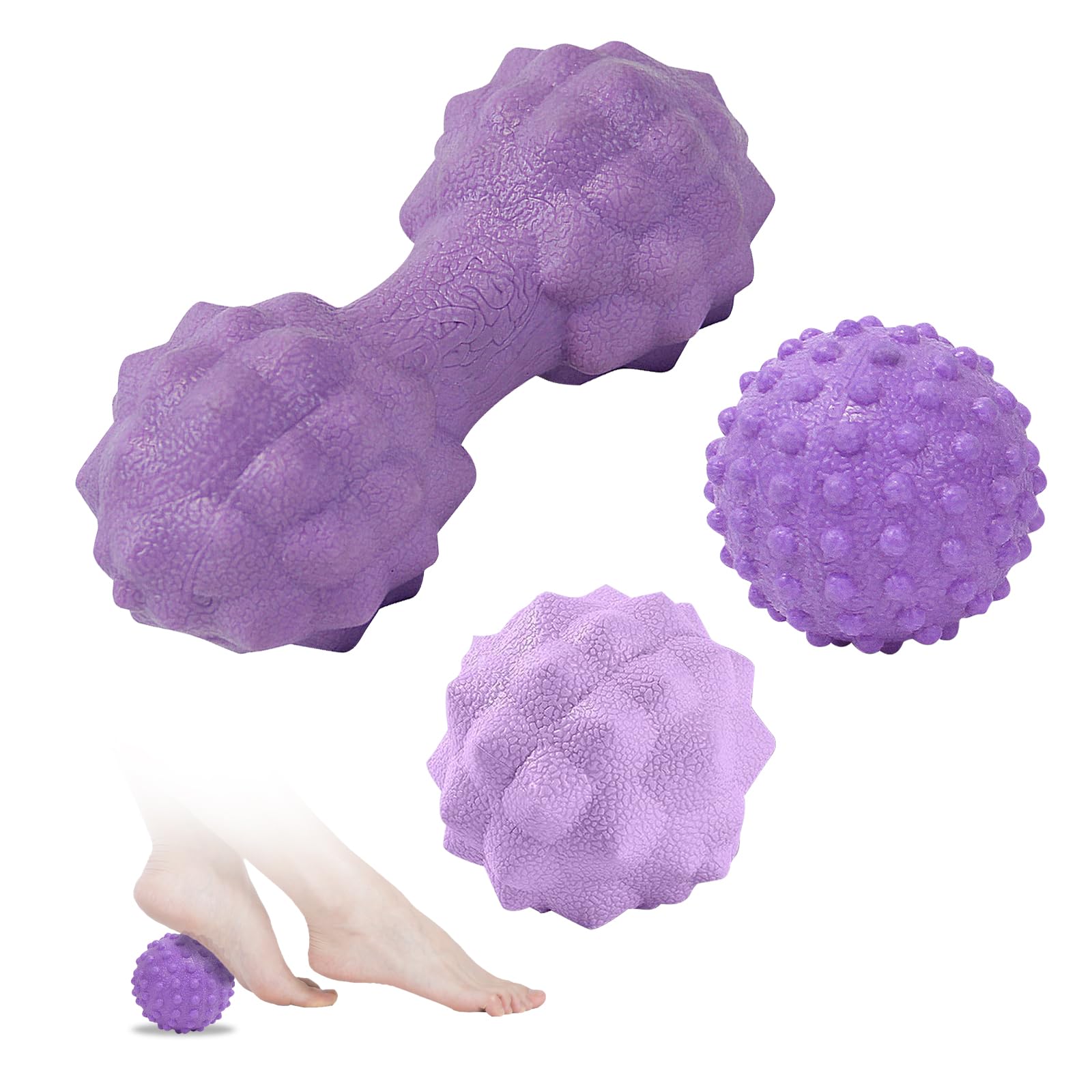 Massagebälle Faszienball 3er Set, Lgelball Fußmassage Roller